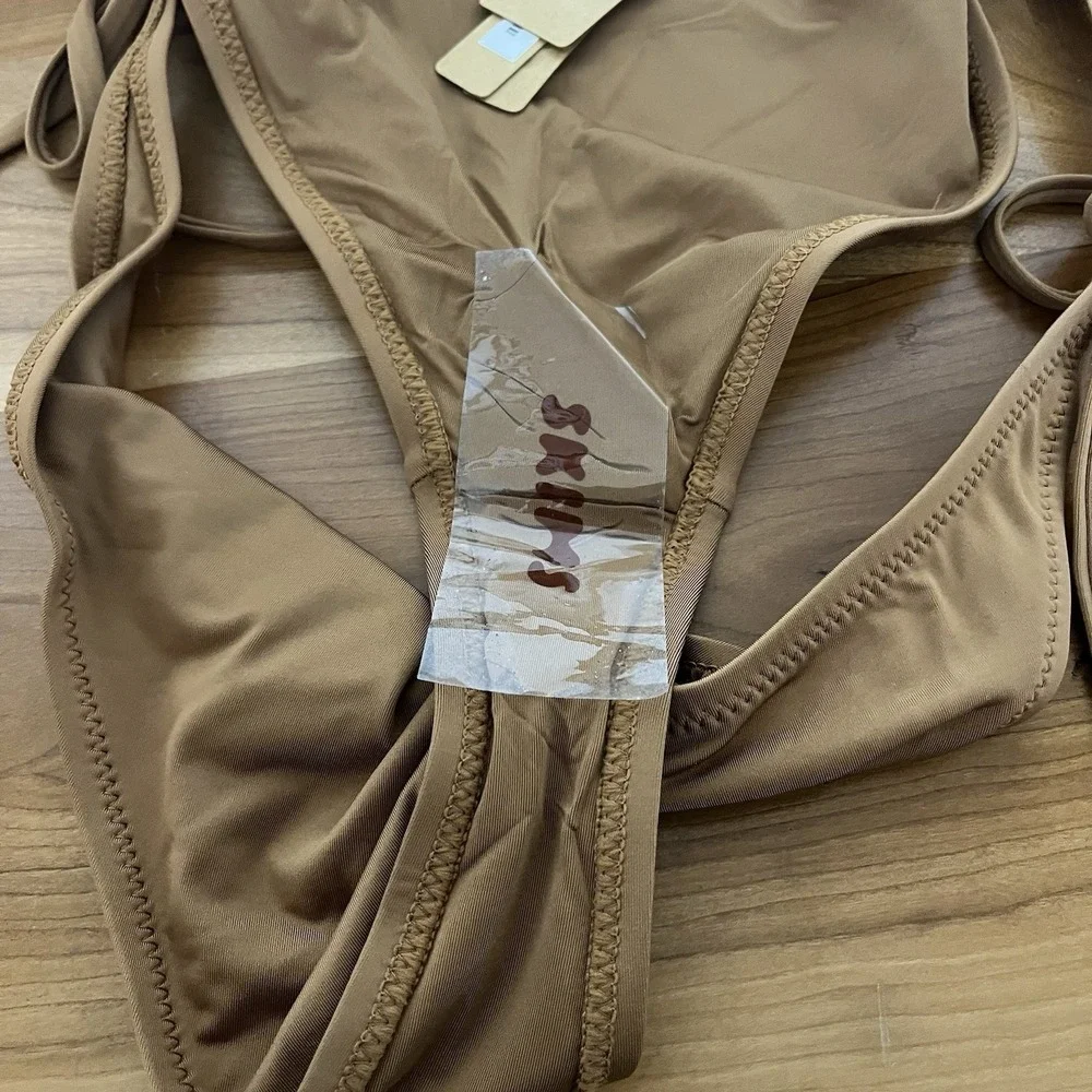 NWT Skims Bikini Bottoms Dipped Tie‎ Sides Almond Color Women's Size 3XL